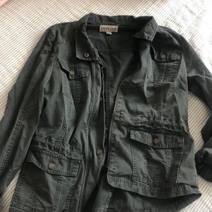 Army green jean jacket